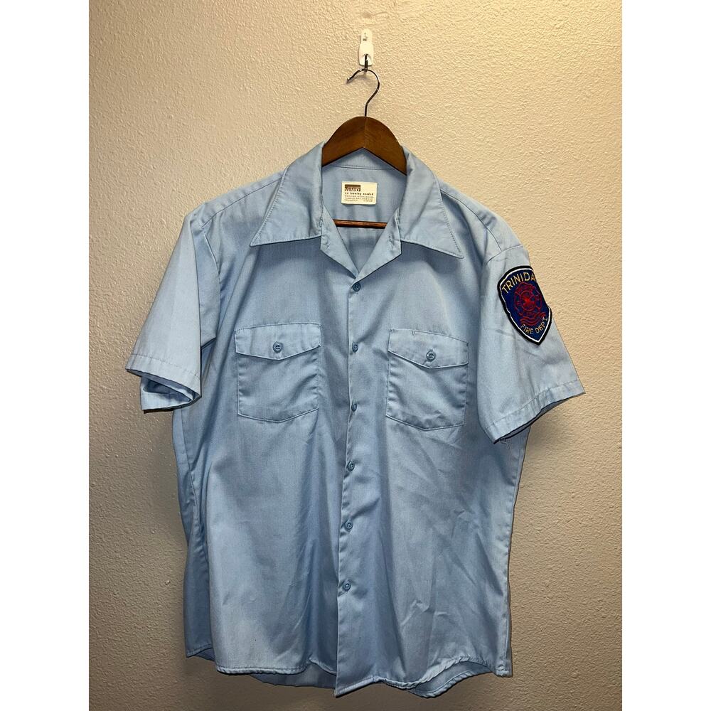 Vintage Montgomery Ward Fire Department Shirt Uniform Trinidad Colorado 60s XL